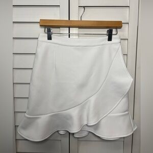 Lovers + Friends Stellar Ruffle Mini Skirt Women's Size Small White
